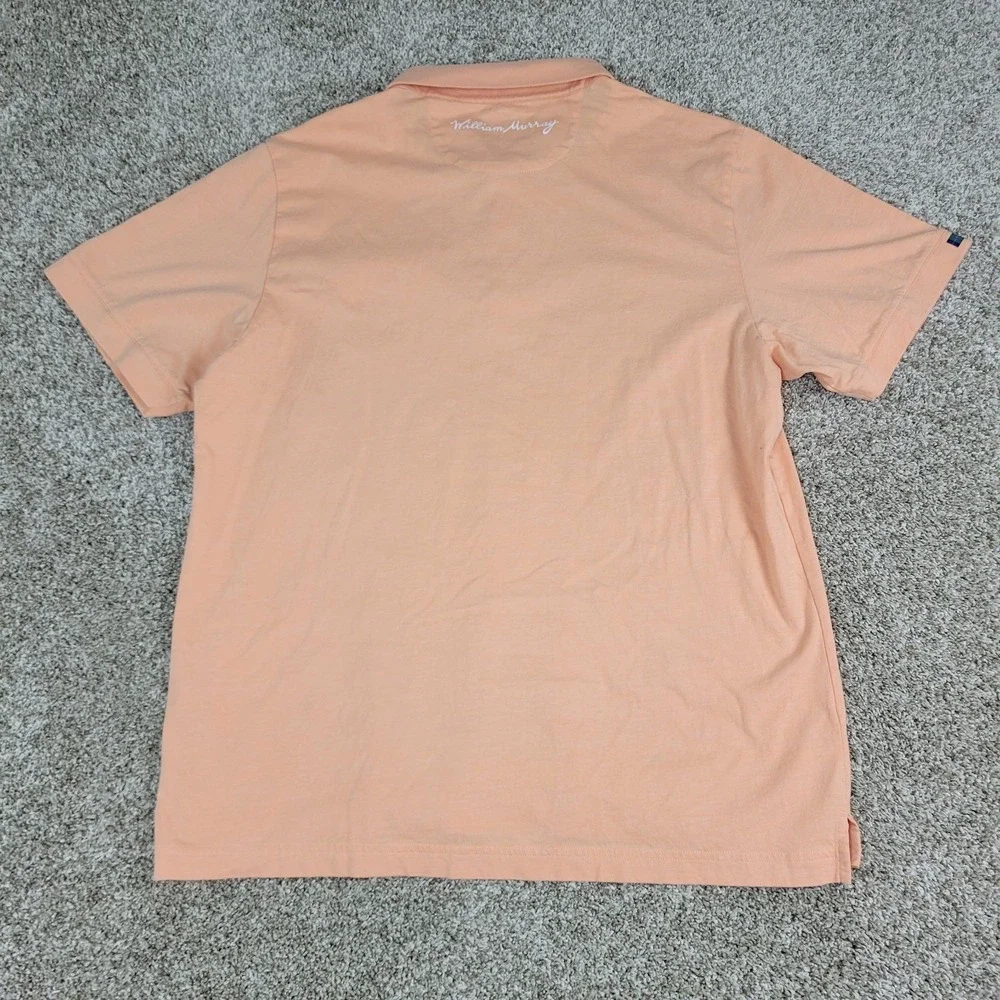 William Murray Mens XL Solid Peach Performance Stretch Golf Polo Short Sleeve - Picture 3 of 7